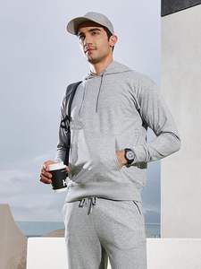 Mens Casual Cotton <b>Hooded</b> Collar Drawstring Pullover Sweatshirts Long Sleeve Solid Pattern Basics Cotton Blended <b>Shirt</b> - Product Image 5