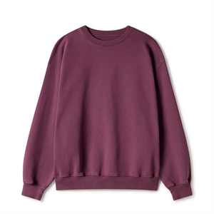 Sweat-shirt à col rond surdimensionné en molleton marron pour homme, pull à manches longues, streetwear d'hiver décontracté - Product Image 1