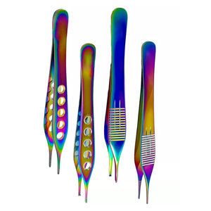 Jeu de 2 pinces Adson 4 75 pouces 12cm Rainbow Titanium allemand pinces chirurgicales en acier inoxydable pour usage métrique - Product Image 3