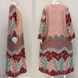 Robe Abaya de soirée/formelle sans manches, longueur de plancher, cerise. Matériau en rayonne 100% doux et lisse pour les activités quotidiennes - Product Image 2