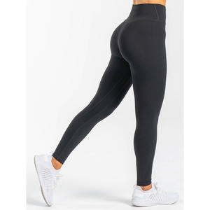 Conjunto de sujetador y mallas con banda de cintura cruzada negra para mujer OEM con logotipo personalizado, conjunto de entrenamiento de 2 piezas para mujer, conjunto de Fitness y Yoga transpirable - Product Image 5