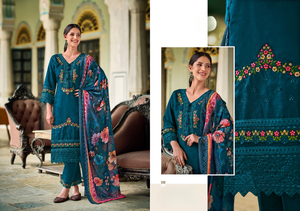 Conjunto de Kurti de 3 Piezas de Seda Romana Pura con Bordado Intenso de Dhwaja Export, de Secado Rápido y Corte Regular para Mujer, Ideal para Uso Casual o en Fiestas de Diwali - Product Image 5
