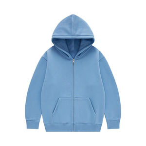 Sudadera con Capucha de Color Sólido de Alta Calidad Personalizada, Sudadera con Capucha Deportiva con Cremallera Completa, Sudadera con Capucha con Estampado Puff y Bordado para Hombre - Product Image 1