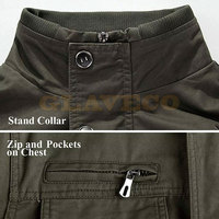 Veste d'hiver pour homme respirante et personnalisée avec col montant et logo frontal, 100% coton, design écologique