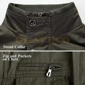 Veste d'hiver pour homme respirante et personnalisée avec col montant et logo frontal, 100% coton, design écologique - Product Image 3