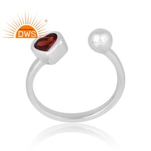 Anillo de piedras preciosas de granate Natural de plata de ley de nueva tendencia, joyería personalizada para mujer, regalo para ella - Product Image 1