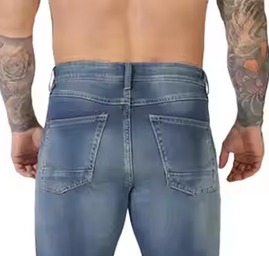 Hot Style Washed Denim Jeans Pants Breathable Print Design for All Seasons Top Sale - Product Image 6