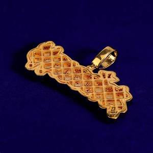 Ravishing Customized Name <b>Letter</b> Fully Iced Out Hip Hop Unisex Pendant Brilliant Moissanite VVs Diamonds 10K Yellow Gold - Product Image 4
