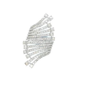 Anillo de dedo de oro blanco de 14 quilates de diseñador con diamantes naturales Anillos de diamantes de lujo - Product Image 1