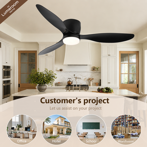 52 Inch Smart Ceiling <b>Fan</b> with Light and Remote, Flush Mount Low Profile WiFi Alexa APP <b>Control</b> DC Motor <b>Fan</b> - Product Image 3