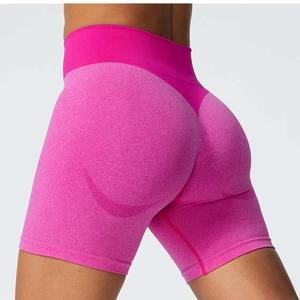 Pantalones deportivos con forro de contraste de cintura elástica personalizados, pantalones cortos de chándal de rendimiento físico para yoga y gimnasio de nailon para mujer - Product Image 1