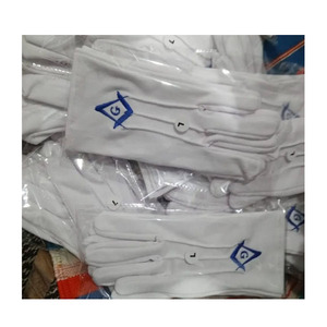 Conjunto de Guantes para Oficiales de Logia Azul Masónica, Maestro Venerable, Color Blanco, 4 Logos, Diseños y Estilo Exclusivos, Gran Venta 2026 - Product Image 1