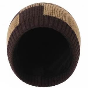 Hot Selling Custom Logo Dark Brown Camel Men's <b>Beanies</b> For Winter <b>Streetwear</b> <b>Beanie</b> Cap Mens Comfortable Knitted Style jacquard - Product Image 6