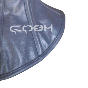 Corset de cou gothique unisexe en cuir gris - Product Image 5