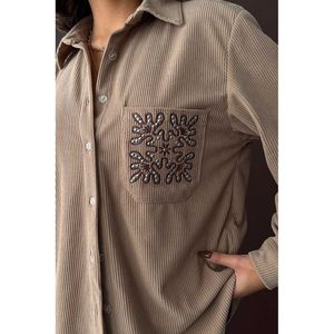 Camisa de pana bordada con bolsillo Topshow - [object Object] - Product Image 3
