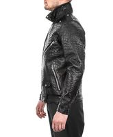 Blouson Bomber en Cuir de Serpent Premium pour Homme D-Ride Moto, Toile de Haute Qualité, Imperméable, Coupe-Vent, Respirant, à Capuche, Manches Longues