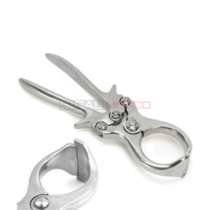 Pince de castration professionnelle en acier inoxydable allemand de haute qualité, réutilisable, durable, sûre et efficace pour la chirurgie vétérinaire du bétail - Product Image 1