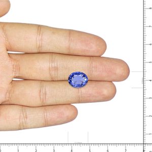 Zafiro Azul de 4.15 Quilates, Facetado, Azul Real Natural, Piedra Preciosa Suelta Calibrada de 10 mm de Tamaño con Tratamiento Térmico, 8 mm de Altura - Product Image 3