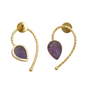 Pendientes Elegantes con Piedras Preciosas Naturales, Acabado en Oro Mate y Joyería de Primera Calidad - Product Image 5