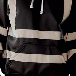 Hi Vis Construction Safety Pullover Hoodie Poliéster de alta calidad con mangas largas reflectantes para seguridad en el trabajo - Product Image 6