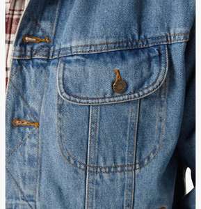 Recién llegado, chaqueta de mezclilla azul clásica para hombre, mezcla de algodón de alta calidad con cuello levantado de lona recubierta para trajes informales - Product Image 6