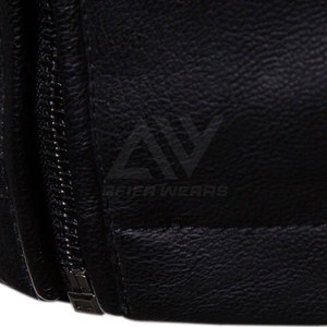 Veste en cuir véritable pour homme à col montant, qualité supérieure 2024, service OEM, écologique, coupe-vent, respirante, automne-hiver - Product Image 5