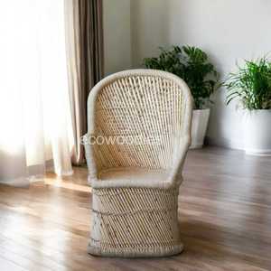 Chaise en corde Sarkanda Chaise en bambou faite à la main pour un design moderne Jardin Patio Intérieur Mobilier d'extérieur Console en incrustation d'os - Product Image 4