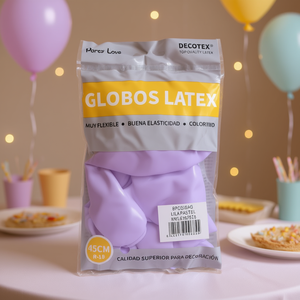 Palloncini in Lattice Decotex 45cm Lilla Pastello 6 Pezzi per Confezione Decorazione per Feste - Product Image 3
