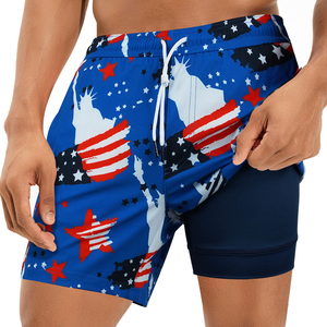 กางเกงว่ายน้ำสำหรับผู้ชายกางเกงขาสั้นพิมพ์ลายสีสันสดใสสำหรับฤดูร้อนเป็นมิตรต่อสิ่งแวดล้อมแบบกำหนดเอง2025มาใหม่พร้อมบริการ OEM - Product Image 6