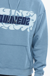 Sportswear High Quality Cheap Price Blue Color Screen Printed Design Pullover Hoodie For Men's Custom Zipper Kangaroo Pocket - Product Image 2