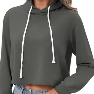 Sudadera Corta con Capucha para Mujer, Gruesa, Cálida, Suave, Transpirable, Personalizable en la Parte Delantera, Estilo Y2K, Holgada, para Otoño, Invierno y Primavera - Product Image 5