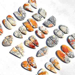 Lote de par de piedras preciosas de jaspe Malinga natural cabujón al por mayor de alta calidad - Product Image 6