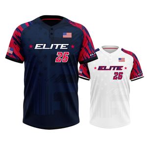 Maillot de baseball respirant personnalisé avec impression par sublimation, logo brodé, évacuation de l'humidité, séchage rapide, 100% - Product Image 5