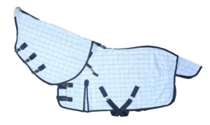 Alfombra de Carreras de Caballos de calidad del exportador indio Diseño de verano Tela impermeable de nailon relleno de algodón de color sólido con capucha desmontable - Product Image 6