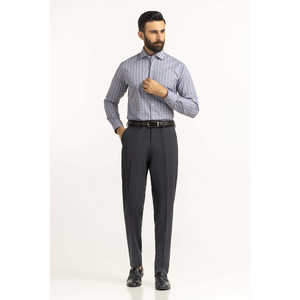 Modern Fit Slim Dress <b>Shirts</b> for <b>Men</b> 100% Cotton Poplin Casual <b>Striped</b> Pattern <b>Long</b> <b>Sleeves</b> Size 3XL FS-CHK25-244 - Product Image 5