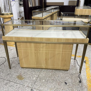 आधुनिक लकड़ी के गहने प्रदर्शनी में एलईडी लाइट ग्लास टॉप लक्जरी गहने प्रदर्शनी के साथ प्रदर्शनी कैबिनेट का प्रदर्शन - Product Image 3