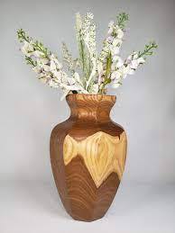 Vase à fleurs en bois de forme ronde pour la maison hôtel et mariage couleur brune fleur de table vases décoratifs accessoires de décoration pour la maison - Product Image 2