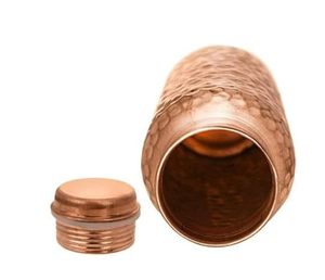 ACUBE INDUSTRIES Set 1 Hammered Copper <b>Bottle</b> 1000ml Capacity High Thermal Insulation Performance Lid Handgrip Direct <b>Drinking</b> - Product Image 1