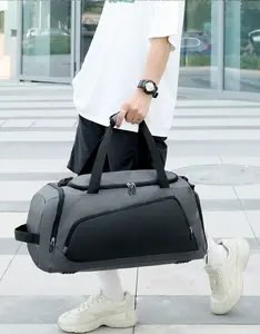 Sac de sport unisexe personnalisé en toile Oxford avec compartiment à chaussures, idéal pour les voyages, les week-ends et les séjours d'une nuit, grande capacité, résistant à l'eau - Product Image 6