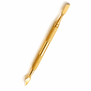 Gold Stainless Steel Cuticle Pusher Nail Scraper Double Sided Manicure Pedicure Tool Professional OEM Private Label High Quality - Product Image 1