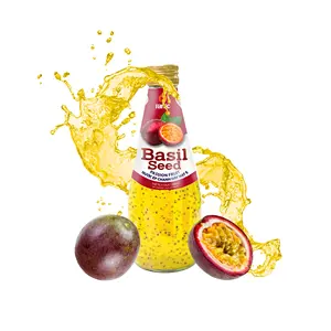 Mix semi di Chia succo di frutto della passione in bottiglia di vetro 290ml con succo di frutta ad alta vitamina 10% Brix OEM Private Label