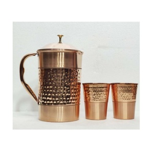 Jarra y Vasos de Cobre, Juego Rústico Hecho a Mano, Sostenible, Antiderrames, para Regalos Empresariales, Decoración Moderna para el Hogar - Product Image 5