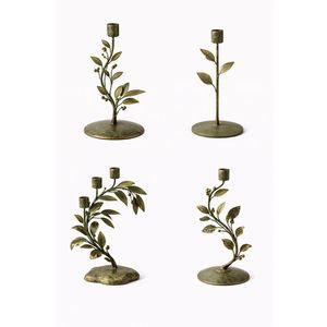 Portavelas Votivo de Metal de Lujo al por Mayor, Soporte para Velas de Té con Forma de Hoja Creativa, Decoración de Jardín Interior, Vela de Bronce Antiguo - Product Image 5
