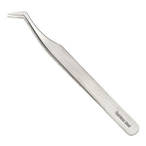 Pinces à cils courbes et droites en acier inoxydable, fournitures professionnelles, pinces à épiler, Logo personnalisé, de haute qualité, 1 pièce - Product Image 1