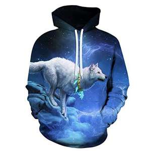 Pull à capuche surdimensionné pour hommes avec graphique loup 3D Streetwear d'automne haut en polaire imprimé animal sweats à capuche personnalisables - Product Image 4