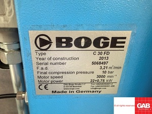 Compresseur à vis à vitesse variable 10HP Boge C 30 FD avec sécheur intégré à vendre - Compresseur d'air - Product Image 6