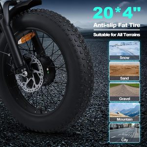 Adulti, Ebike con doppio motore Brushless da 1200W-3000W, batteria 48V 23.2Ah, pneumatico grasso da 20x4.0, fino a 28-35mph, Max 40-70 miglia di moto - Product Image 6