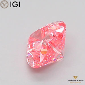 เพชรรูปหัวใจ 1.00 กะรัต สีชมพูแฟนซีสดใส ความสะอาดระดับ VVS2 เพชร CVD ผลิตในห้องปฏิบัติการ พร้อมใบรับรอง IGI สำหรับออกแบบแหวนขอแต่งงาน - Product Image 6