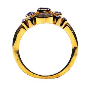 925 Sterling Silver Classic Style <b>Labradorite</b> <b>Ring</b> Gold Plated for Weddings - Product Image 5