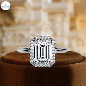 แหวนเพชรเพาะเลี้ยง 1 กะรัต ทรงเหลี่ยมมรกต แหวนแต่งงานแบบโซลิแทร์ รับรองโดย IGI ทองคำขาว 14k ของขวัญที่ดีที่สุดสำหรับเธอในวันพิเศษ - Product Image 1